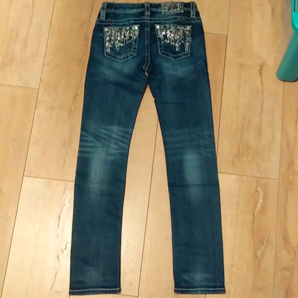 Miss Me Dark Blue Girls Skinny Jeans - Picture 3 of 5